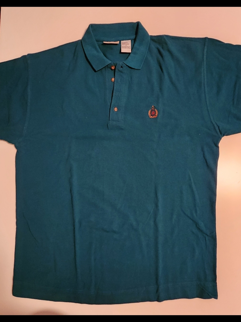 Vintage Bugle Boy Teal Green Polo with Embroidered Crest